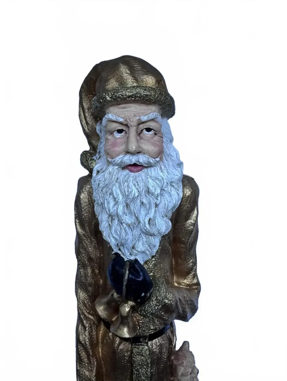 Vintage Painted Gold Pencil Santa Tree, Toys Figurine 14.5